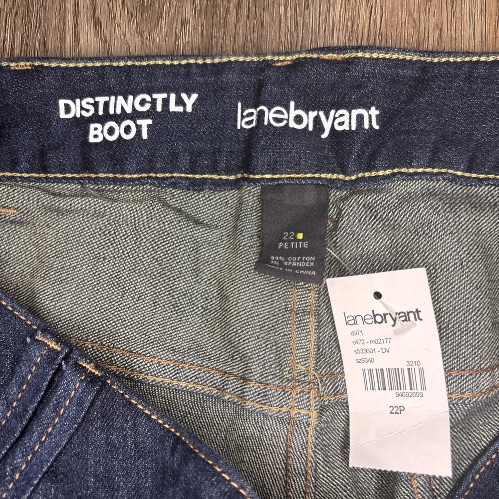 Lane Bryant Distinctly Boot Jeans Women's Size 22P Blue Stretch Dark Wash NWT - Picture 8 of 13